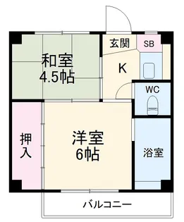 ビレッジハウス小中台4号棟【4階】の間取り