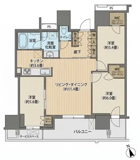 プラウドタワー小岩フロント【6階】の間取り