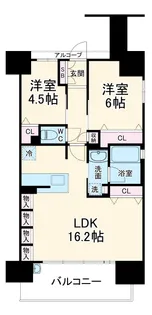 プレサンスロジェ名古屋黄金通【4階】の間取り