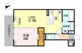 GRAMM下津林WEST【203号室】の間取り
