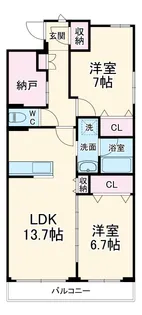 カーサ・ルミナーレ【2階】の間取り