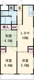 スカイヒルズほそや【302号室】の間取り