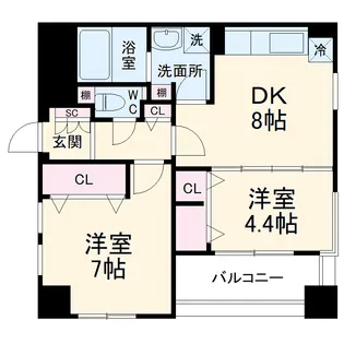 SUNSPRINGTOWER【2階】の間取り