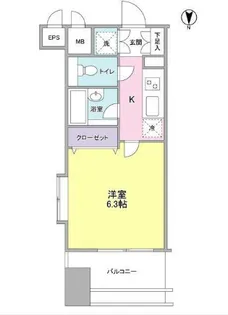 プロスペクト・グラーサ広尾【801号室】の間取り