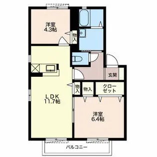 クローバー【2階】の間取り