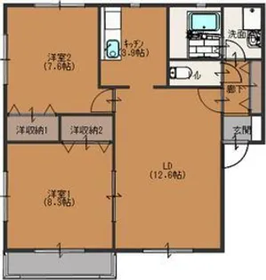エクセル【2階】の間取り