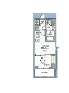 AIFLAT明大前【208号室】の間取り