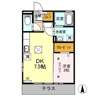 キャッスルロック【106号室】の間取り