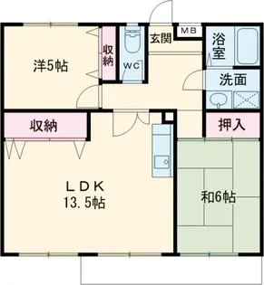 ソレイユ三宅2【1階】の間取り