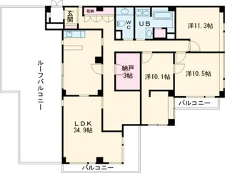 クレードルパレス柿の木坂【3階】の間取り