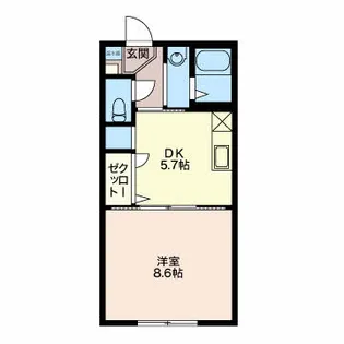 ディアスちからB【1階】の間取り