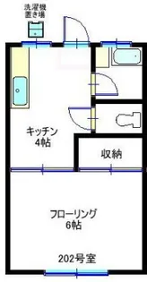 コーポ天野【202号室】の間取り