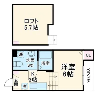 OMレジデンス本陣鳥居通【102号室】の間取り