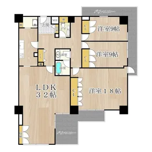 ザ グランドビュー オオサカ【16階】の間取り