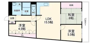 朝日プラザ千里C棟【1階】の間取り