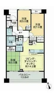 ライオンズ稲毛レジデンス【3階】の間取り