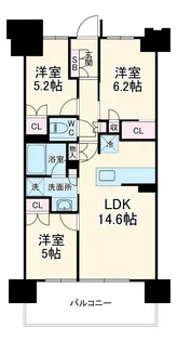 プレミスト湘南辻堂フォレストフェイス【6階】の間取り