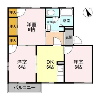 ライフタウニーA街区 2号棟【2階】の間取り