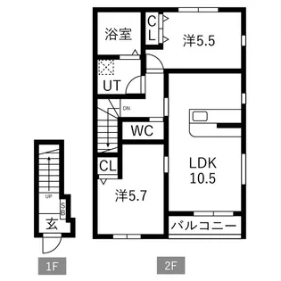VERTEX市原Ⅱ【2階】の間取り