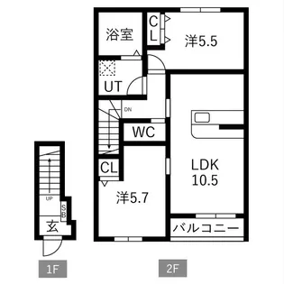VERTEX市原Ⅱ【2階】の間取り