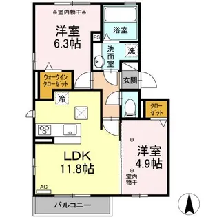 シュエット A【1階】の間取り