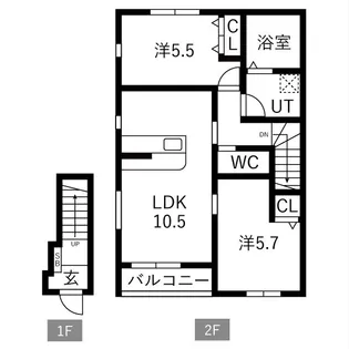 VERTEX市原Ⅱ【2階】の間取り