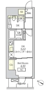 コスモグラシア新宿西早稲田【702号室】の間取り