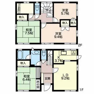 グリーンパレス三島【0001号室】の間取り