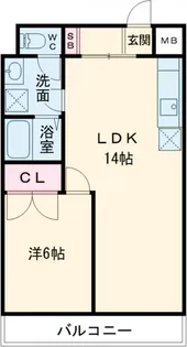メセナ緑岡【202号室】の間取り