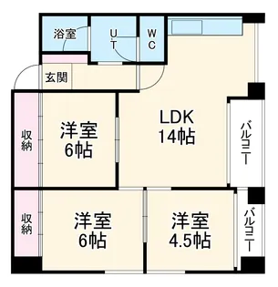 中川第6コーポ【3階】の間取り