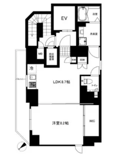 CREAL premier恵比寿【8階】の間取り