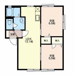 中根マンションC【1階】の間取り