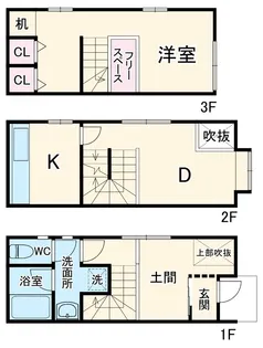 南市岡テラスハウス【B号室】の間取り