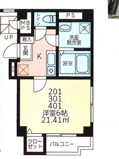 ピノシャルレ森下【3階】の間取り