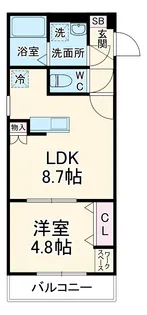 メゾン・ドゥ・アッシュAbiko【3階】の間取り