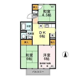 メゾンヤマショーⅡ A【2階】の間取り
