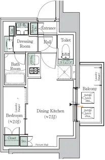 ONE ROOF RESIDENCE NISHINIPPORI【5階】の間取り