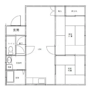 桔梗ハイツ第2【1階】の間取り