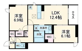 D PAINA 宿河原6 II【1階】の間取り