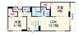 D PAINA 宿河原6 II【1階】の間取り