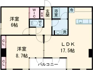 コージーコート谷中【5階】の間取り