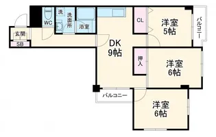 アセット西院【407号室】の間取り