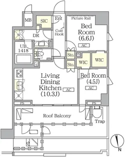 ザ・パークハビオ神楽坂レジデンスSouth【10階】の間取り