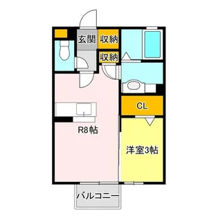 シャトー・デュ・ボヌール B【2階】の間取り