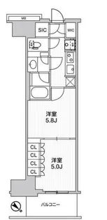 WORVE横浜伊勢佐木町【8階】の間取り