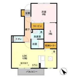 サントビーサウスヒルA【1階】の間取り