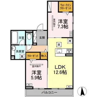 ラパーチェ【3階】の間取り