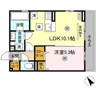 ラヴィエベル【1階】の間取り