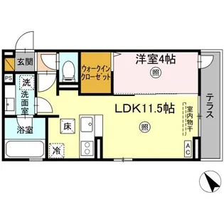 ラヴィエベル【1階】の間取り