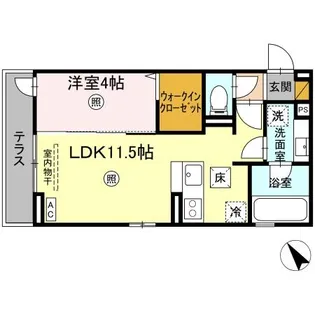 ラヴィエベル【1階】の間取り